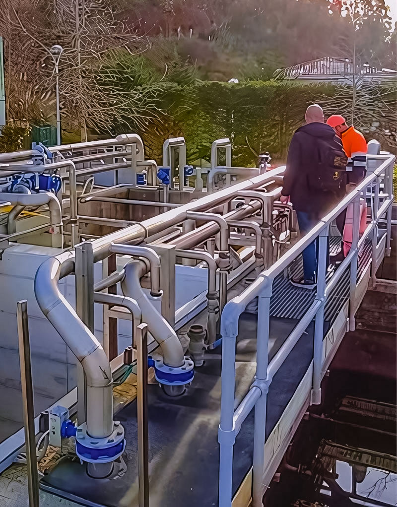 Industrial pipe inspection within commercial facility